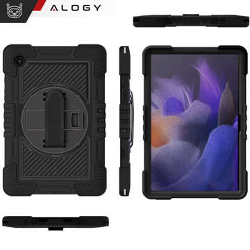 Etui do Samsung Galaxy Tab A9+ Plus 2023 11" X210/X215/X216 pancerne obudowa z paskiem Alogy Case czarne