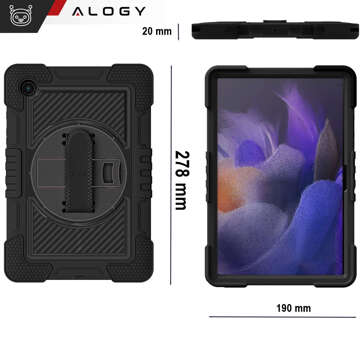 Etui do Samsung Galaxy Tab A9+ Plus 2023 11" X210/X215/X216 pancerne obudowa z paskiem Alogy Case czarne