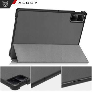 Etui do Xiaomi Redmi Pad SE 2023 11" Smart Case Cover z klapką obudowa futerał pokrowiec Alogy Szare + Szkło