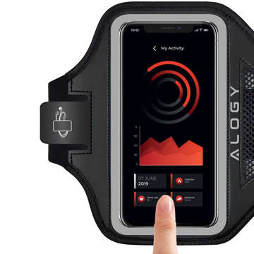 Etui do biegania Alogy WaterProof Sport ArmBand wodoodporna opaska na ramię do telefonu 6.7 cali Czarna