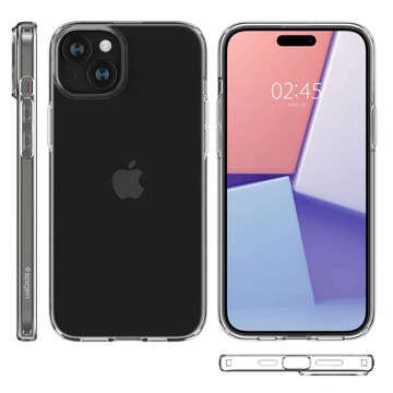 Etui do iPhone 15 Plus Spigen Liquid Crystal Case obudowa ochronna na telefon przezroczyste Clear + Szkło