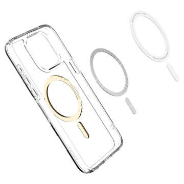 Etui do iPhone 15 Pro Max 6,7" Spigen Ultra Hybrid Mag Safe Case Pokrowiec Futerał Mag Fit Crystal Gold