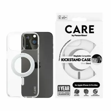 Etui do iPhone 15 Pro Max CARE by PanzerGlass Kickstand MagSafe Silver