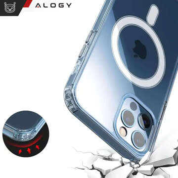 Etui do iPhone 15 Pro Max MagSafe obudowa Hybrid Case Cover Shock Clear Alogy Przezroczyste + Szkło