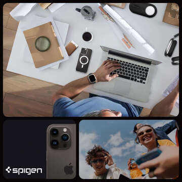 Etui do iPhone 15 Pro Max Spigen Ultra Hybrid MagFit do MagSafe obudowa ochronna na telefon White + Szkło Spigen Glas.TR