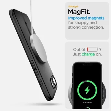 Etui do iPhone 16e Spigen Thin Fit Mag MagSafe Black