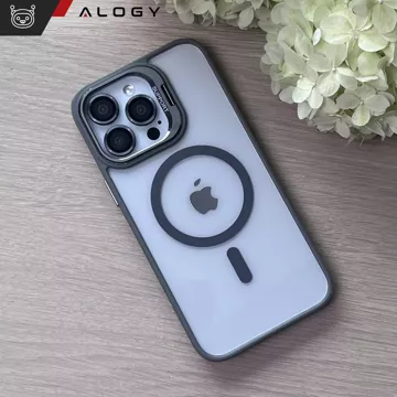 Etui hybrydowe ochronne do Apple iPhone 16 Pro Alogy KickStand Hybrid Case z podpórką do MagSafe Szare