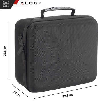 Etui kuferek walizka torba do Nintendo Switch OLED akcesoria 21 gier Alogy Wodoodporne z paskiem Czarny