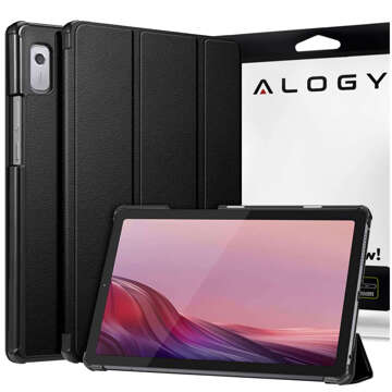 Etui na tablet Lenovo Tab M9 2023 9" TB310XU TB310FU obudowa Case Alogy Book Cover Czarne + Szkło