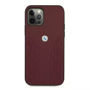 Etui na telefon BMW BMHCP12LRSPPR do Apple iPhone 12 Pro Max 6,7" czerwony/red hardcase Leather Curve Perforate