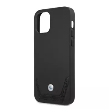 Etui na telefon BMW BMHCP12LRSWPK do Apple iPhone 12 Pro Max 6,7" czarny/black hardcase Leather Perforate