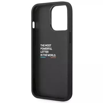 Etui na telefon BMW BMHCP14L22NBCK do Apple iPhone 14 Pro 6,1" czarny/black Leather Carbon