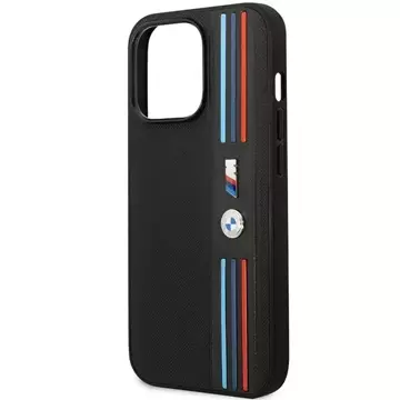 Etui na telefon BMW BMHCP14L22PPMK do Apple iPhone 14 Pro 6,1" czarny/black Tricolor M Collection