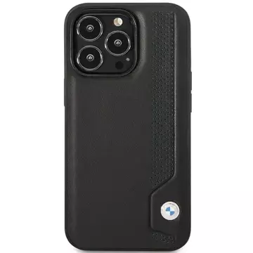 Etui na telefon BMW BMHCP14L22RBDK do Apple iPhone 14 Pro 6,1" czarny/black hardcase Leather Blue Dots