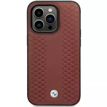 Etui na telefon BMW BMHCP14L22RFGR do Apple iPhone 14 Pro 6,1" burgundowy/burgundy Leather Diamond Pattern