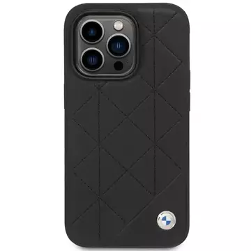 Etui na telefon BMW BMHCP14L22RQDK do Apple iPhone 14 Pro 6,1" czarny/black Leather Quilted