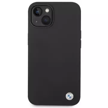Etui na telefon BMW BMHCP14SSILBK do Apple iPhone 14 6,1" czarny/black Silicone Metal Logo