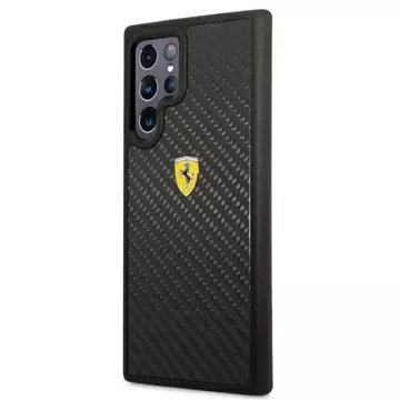 Etui na telefon Ferrari Hardcase do Samsung Galaxy S22 Ultra czarny/black hardcase On Track Real Carbon