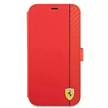 Etui na telefon Ferrari iPhone 13 Pro / 13 6,1" czerwony/red book On Track Carbon Stripe  