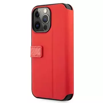 Etui na telefon Ferrari iPhone 13 Pro / 13 6,1" czerwony/red book On Track Carbon Stripe  