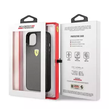 Etui na telefon Ferrari iPhone 13 mini 5,4" czarny/black hardcase On Track Real Carbon  