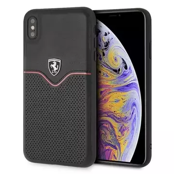 Etui na telefon Ferrari iPhone Xs Max black/czarny Off Track Victory