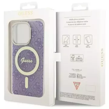 Etui na telefon Guess GUHMP14LH4STU do Apple iPhone 14 Pro 6.1" purpurowy/purple hardcase 4G MagSafe