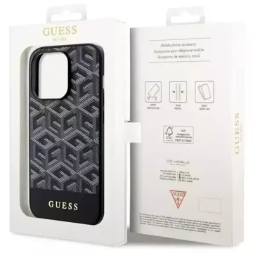 Etui na telefon Guess GUHMP14XHGCFSEK do Apple iPhone 14 Pro Max 6,7" czarny/black hardcase GCube Stripes MagSafe