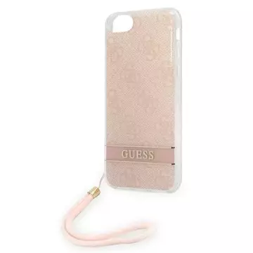 Etui na telefon Guess do iPhone SE 2022 / SE 2020 / 7/ 8 różowy/pink hardcase 4G Print Strap