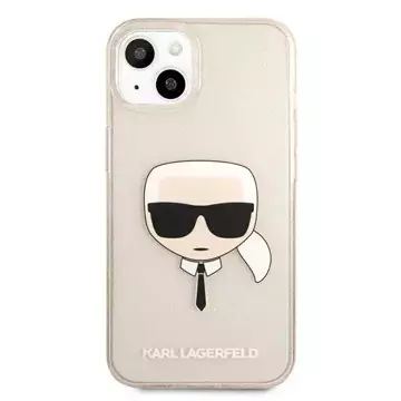 Etui na telefon Karl Lagerfeld do iPhone 13 6,1" złoty/gold hardcase Glitter Karl`s Head