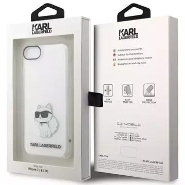 Etui na telefon Karl Lagerfeld do iPhone 7/8/SE 2020/2022 transparent hardcase Ikonik Choupette