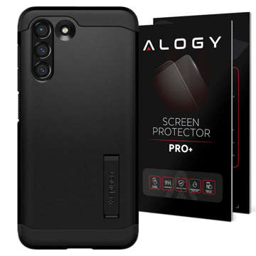 Etui na telefon Spigen Tough Armor do Samsung Galaxy S21 FE Black + Szkło