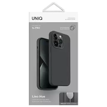 Etui na telefon UNIQ Lino Hue do Apple iPhone 14 Pro 6,1" Magclick Charging szary/charcoal grey