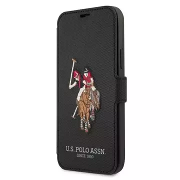 Etui na telefon US Polo Embroidery Collection book iPhone 12 mini 5,4" czarny/black