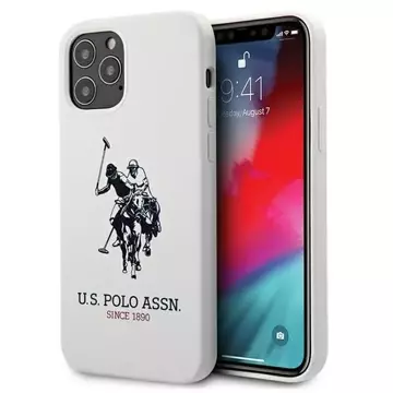 Etui na telefon US Polo Silicone Collection iPhone 12/12 Pro 6,1" biały/white