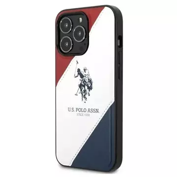 Etui na telefon US Polo Tricolor Embossed iPhone 14 Pro 6,1"  biały/white 