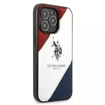 Etui na telefon US Polo Tricolor Embossed iPhone 14 Pro 6,1"  biały/white 