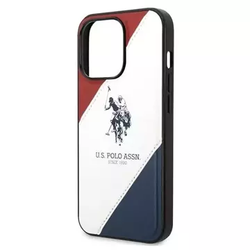 Etui na telefon US Polo Tricolor Embossed iPhone 14 Pro 6,1"  biały/white 