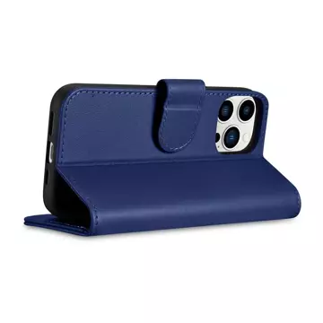 Etui na telefon iCarerWallet Case 2in1 do iPhone 14 Pro Max skórzany pokrowiec z klapką Anti-RFID