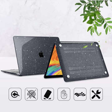 Etui obudowa Alogy Hard Case do Apple MacBook Air 13 M1 2020 Glitter Black + Nakładka na klawiaturę