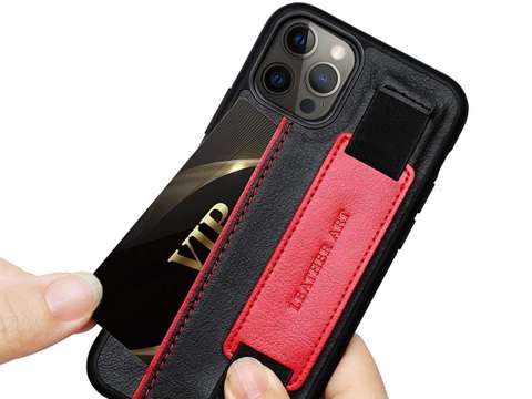 Etui obudowa Alogy Leather Case do Apple iPhone 12/ 12 Pro 6.1 Czarne + Szkło