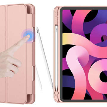 Etui ochronne Alogy Book Cover Pencil Case obudowa z miejscem na rysik do Apple iPad Air 6 2024 11" / 4 2020 / Air 5 2022 10.9" Różowe