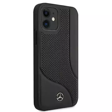 Etui ochronne Mercedes MEHCP12SCDOBK do Apple iPhone 12 Mini 5,4" czarny/black hardcase Leather Perforated Area