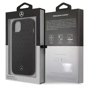 Etui ochronne Mercedes MEHCP13MPSQBK do Apple iPhone 13 6,1" czarny/black hardcase Leather Stars Pattern