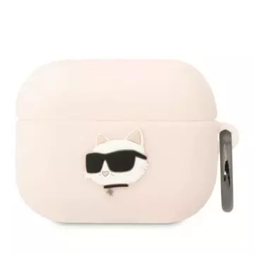 Etui ochronne na słuchawki Karl Lagerfeld KLAPRUNCHP do Apple AirPods Pro cover różowy/pink Silicone Choupette Head 3D