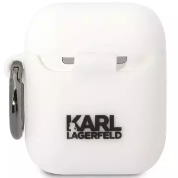 Etui ochronne na słuchawki Karl Lagerfeld do AirPods 1/2 cover biały/white Silicone Karl & Choupette