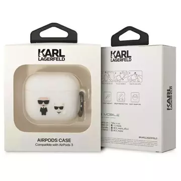 Etui ochronne na słuchawki Karl Lagerfeld do AirPods 3 cover biały/white Silicone Karl & Choupette