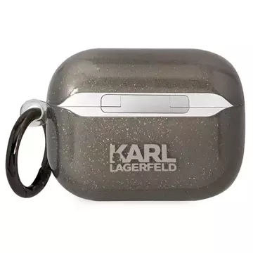 Etui ochronne na słuchawki Karl Lagerfeld do Airpods Pro cover czarny/black Gliter Karl&Choupette