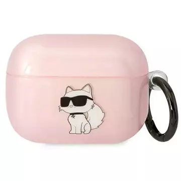 Etui ochronne na słuchawki Karl Lagerfeld doAirpods Pro cover różowy/pink Ikonik Choupette