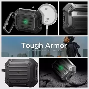 Etui ochronne na słuchawki Spigen Tough Armor MAG do Apple AirPods Pro 1/2 Magsafe czarny/black ACS05480